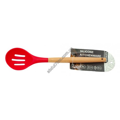 ложка шумовка з деревяною ручкою
