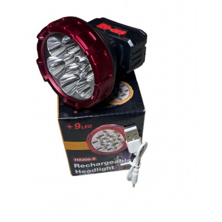 Ліхтарик на голову пл. перезаряджаємий з USB в кор.00-36803