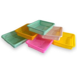Корзина пл. прямоуг. (26*22*6)см 3цв. (500)00-37506