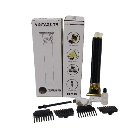 Триммер для стрижки USB Vintage T9 + 4 насадки, 5W, 4*14.7см00-М872