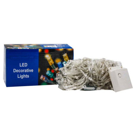 Гирлянда mix прозр. 5шнур. 8функ.300LED ламп разн. цв. 16м 220v в кор.00-01365 (100)