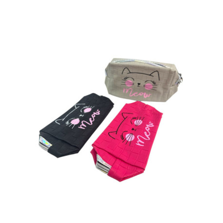 Косметичка pu с рис. кошки 1зм. 1ручка 4цв.(25*7,5*10,7)см00-40565(300)