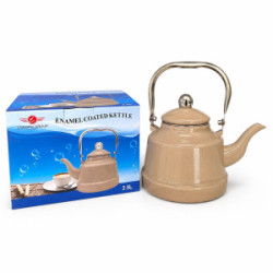 Чайник емальований коричневий блискучий з метал. ручкою 1.7л00-13689(18)